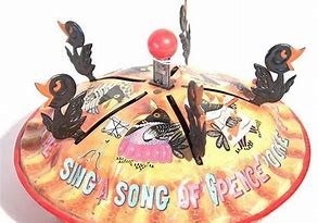 spinning toy with Sing a Song of Sixpence written on it.