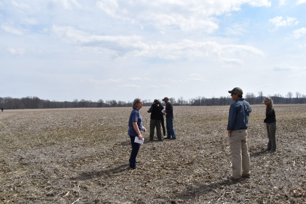 Staff tour of Sandel Property March 2021