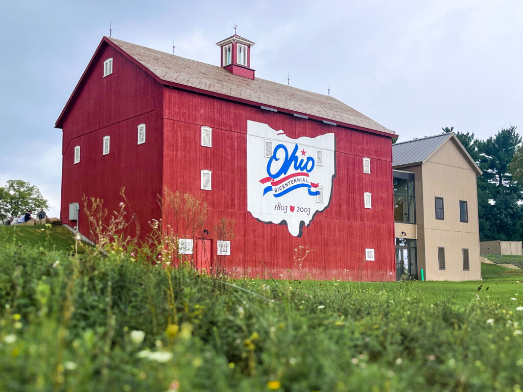 Ohio Bicentennial logo on barn