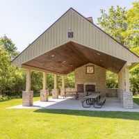 shelter with picnic tables